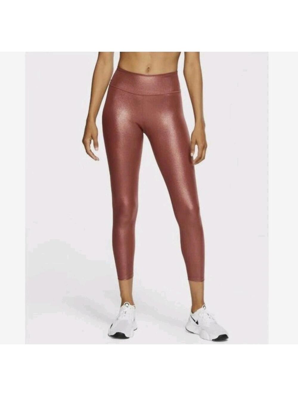 Nike Womens Leggings XL Icon Clash Shimmer Mid Rise Tight 7/8 Fun